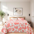 Fleece Cow Print Blanket Queen Size for All Season - Premium Lightweight Anti-Static Super Soft Cozy Plush Cow Blankets for Queen/Full Bed,90" x 90"(Pink Cow)