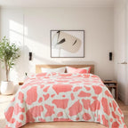 Fleece Cow Print Blanket King Size for All Season - Premium Lightweight Anti-Static Super Soft Cozy Plush Cow Blankets for King/Calking Bed,90" x 108"(Pink Cow)