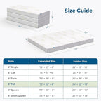 Inofia Full Folding Mattress, 6 Inch Trifold Memory Foam Mattress with Ultra Soft Removable Cover, Foldable & Portable Full Size Bed (73" x 52" x 6")