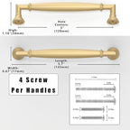 10 Pack Brushed Gold Cabinet Pulls 5 Inch(128mm) Kitchen Cabinet Handles Solid Zinc Alloy Cabinet Hardware Drawer Pulls