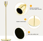 Gold Candlestick Holder Set of 24 for Taper Candles, Decorative Candle Holders Bulk Candle Stick Holders Taper Candle Holders for Table Centerpiece Wedding Dinning Party Anniversary Home Decor