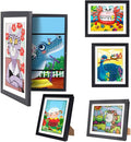 2-Pack Changeable Kids Art Frames - Front Opening, Holds 150, 10x12.5,Child Artwork Frame With Storage For Display Children's art work (Black)