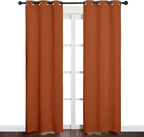 NICETOWN Halloween Blackout Draperies Curtains for Girls Room, Nursery Essential Thermal Insulated Grommet Top Blackout Panels (Burnt Orange, 1 Pair, 34 x 84 inches)