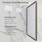 55x40 Inch Bronze Bathroom Mirror, Brushed Bronze Metal Frame Mirrors for Wall, Rounded Rectangle Bronze Mirror for Vanity,Farmhouse, Bedroom, Anti-Rust (Horizontal/Vertical)