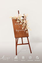 Ling's moment 2pcs Wedding Flowers Garland Artificial Floral Swag Arch Decorations Greenery Arrangements White & Beige Ceremony Reception Garden Easel Wall Entryway Outdoor Board(NOT Include Sign)