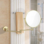 Vanity Mirror, Wall Mounted Makeup Mirror with 10X Magnification, 8 Inch Double Sided Vanity Magnifying Mirror, Cosmetic Mirror Shaving Mirror for Bathroom Gold
