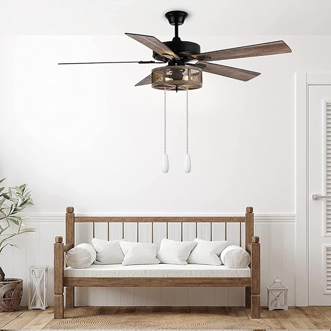 Decorative Ceiling Fan Extension 12 Inches White Wooden Pull Chain Set Ornaments for Light Lamp (Nickel) 8 Pcs