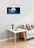 Personalized Starry Sky Sign Funny Moon Themed For Kids Room Boys Bedroom Door Decor,Custom Name Wall Art Decor Decorative Plate for Nursery Little Man Cave
