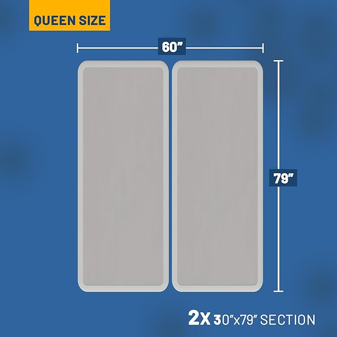 Greaton, Box Spring Bed Base Queen Size, 2-Inch Wood Mattress Foundation - Amish Made in USA – Quiet Noise Free, 2-Pieces Under Mattress-Support BoxSpring, Fully Assembled, White