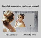 Half Moon LED Bathroom Mirror, Frameless Backlit Wall Mirror, Anti-Fog Smart Vanity Mirror,3 Colors Lights Dimmable Brightness and Time,Touch Switch (Right Semicircle, 110 * 77)