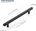 JOY DECOR 60 Pack 7-1/2 Inch Matte Black Square Cabinet Handles Stainless Steel Cabinet Hardware Pulls for Kitchen and Drawers with 10 Inch Overall Length