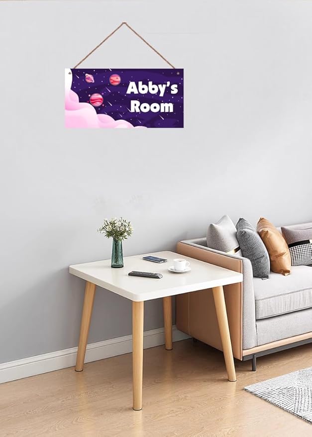 Personalized Universe Sign Cute Aerospace Stars Themed For Kids Room Nursery Door Decor,Custom Name Wall Decor Decorative Plate for Boys Room Girls Bedroom
