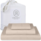Threadmill Twin Sheets for Twin Mattress | 800 Thread Count Jacquard Celine Light Beige Sheets | 100% Cotton 3 Piece Bed Sheets | Extra Long Staple Cotton | Cotton Sheet with Elasticized Deep Pocket