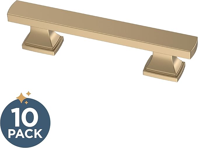 FRANKLIN BRASS Tiered Foot (10-Pack) Cabinet Handles 3" Hole Center Pulls | Champagne Bronze Hardware Kitchen Door, Drawers, Dressers, Furniture P49572C-CZ-B
