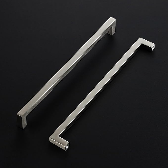 Ravinte 3 Pack 11-5/16 Inch Square Cabinet Handles Satin Nickel Pulls Brushed Nickel Drawer Pulls Kitchen Cupboard Hardware for Cabinets Cupboard Drawer Handles