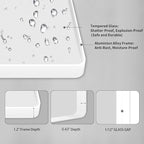 LOAAO 60x40 Inch White Metal Framed Bathroom Mirror for Wall, White Bathroom Vanity Mirror Farmhouse, Large Rounded Rectangle Mirror, Anti-Rust, Tempered Glass, Hangs Horizontally or Vertically