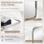 ANDY STAR Brushed Nickel Bathroom Mirror, 40”X30” Satin Nickel Mirror for Vanity, Rounded Rectangle Mirrors in SUS304 Anti-Rust Tube Metal Frame, Wall Mounted Horizontal/Vertical 1’’ Deep