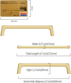 Amerdeco 10 Pack Brushed Gold Cabinet Pulls 6.3 Inch(160MM) Hole Centers Kitchen Cabinet Handles Hardware Kitchen Handles for Cabinets Cupboard Handles Drawer Pulls ZH0041