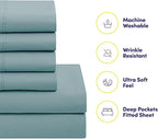 Sweet Home Collection 5 Piece Comforter Set Bag Solid Color All Season Soft Down Alternative Blanket & Luxurious Microfiber Bed Sheets, Misty Blue, Twin (Pack of 4)