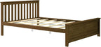 Plank+Beam Solid Wood Queen Bed Frame, Platform Bed with Headboard, Walnut