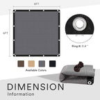 VICLLAX 90% Shade Fabric Sun Shade Cloth with Reinforced Grommets, Outdoor Sun Screen Fabric for Outdoor Patio Garden Pergola Cover Canopy 6x6 FT, Dark Grey