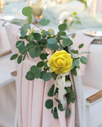 JOYLEX Artificial Flowers Realistic Roses, 25pcs Real Looking Fake Roses with Stem for DIY Wedding Bouquets Centerpieces Bridal Shower Party Home Romantic Decorations (Yellow)