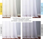 NICETOWN White Sheer Curtains & Drapes 96 inches Long for Living Room - Grommet Top Solid Lightweight & Airy Gauzy Window Treatments with Light Filtering for Bedroom, 2 Panels, W54 x L96