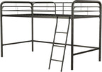 DHP Junior Loft Bed, Space-Saving Metal Frame, Black Finish, Ideal for Younger Children