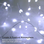 GDEALER 2 Pack Fairy Lights Christmas Decor 20 Ft 60 Led Battery Operated Christmas Lights with Remote Waterproof Twinkle Lights 8 Modes Fairy String Lights for Party Bedroom Wedding Decorations-White