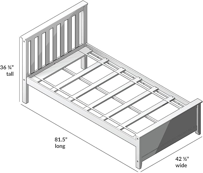 Plank+Beam Solid Wood Twin Bed Frame, Platform Bed with Headboard, Natural