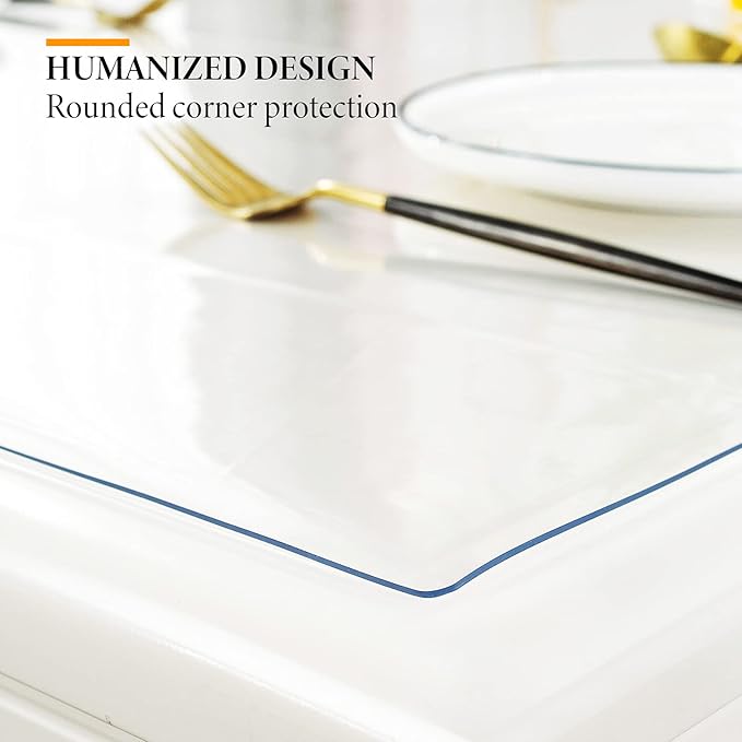 Deep Dream 1.5mm Clear Desk Cover Protector, 20×40 Inch Clear Table Protector, Rectangular Vinyl Desk Pad, PVC Plastic Table Cover for Office, Dresser, Night Stand, Computer & Writing Desk Tabletop