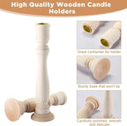 Tanlade 16 Pcs Wooden Candle Holders Set for Pillar Candles Farmhouse Unfinished Wood Candlesticks Holder Rustic Candlestick Holder Stand for Fireplace Dining Table Centerpiece