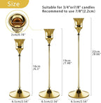 Candlestick Holders Gold, 12 Packs Taper Candle Holder for Candlesticks, Candle Sticks Holder Decor for Home Decor