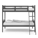 Storkcraft Caribou Bunk Bed Twin Over Twin Bunk Bed (Gray) - GREENGUARD Gold Certified, Twin Bunk Beds for Kids, Converts to 2 Individual Twin Beds, Bunk Beds for Kids