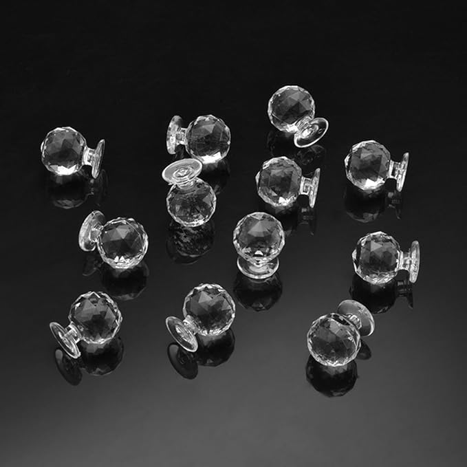 20 Pcs Crystal Dresser Knobs,Diamond Shape Cabinet Knobs Small Drawer Pulls,for Drawer Dresser Kitchen Cabinets Wardrobe Bathroom Cabinet Desk (20 x 16mm/0.78 "x 0.63")