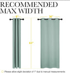 NICETOWN Small Window Curtains for Bedroom, Seafoam Green Window Treatment Thermal Insulated Solid Grommet Room Darkening Drapes for Kitchen Home Office (Set of 2, W42'' by L63'' Each Panel)