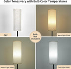 FRIDEKO HOME Floor Lamp with Beige Shade, Simple Design with Foot Pedal Switch, Small Tall Lamps for Living Room Bedroom Office, Corner Floor Stand Light with Black Pole Lamp (No Bulb/No Remote)
