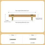 Wooden Drawer Pulls,6-Pack Beech Wood Drawer Handles 6.3in,Suitable for Kitchen, Living Room, Bedroom, Bathroom and Other Scenes,Gold