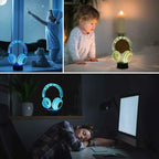 AZIMOM Headphone Headset 3D Illusion Lamp 16Color Night Light,Smart Touch Sensor & Remote Control Bedside Lamps Home Decoration Kids Boys Girls Women Birthday Gifts