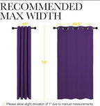 NICETOWN Purple Blackout Curtains 78 inches Long, Niose Reducing and Thermal Insulated Room Darkening Curtains for Girls Bedroom Living Room Window Decoration (55 inches Wide, 2 Panels)