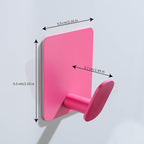 DELITON 4 Pack Hooks for Wall - Cute Kids Wall Hook Adhesive Coat Robe Towel Hooks for Bathrooms Kitchen Heavy Duty Stainless Steel, Pink