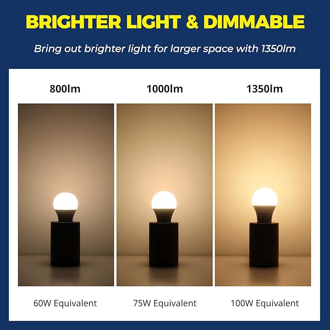 Lightinginside Smart Light Bulbs 100W Equiv., 1350LM 11W Smart Bulb Works with Alexa/Google Home/Smart Life, A19 E26 RGBCW Color Changing, No Hub Required, 2.4G WiFi Bluetooth Bulb, ETL Listed, 2PCS