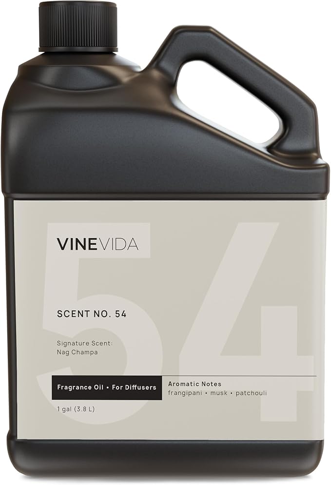 VINEVIDA [128 Fl Oz] Nag Champa Fragrance Oil for Cold Air Diffusers, Essential Oils for Diffuser Oil Refill & Air Freshener Room Spray