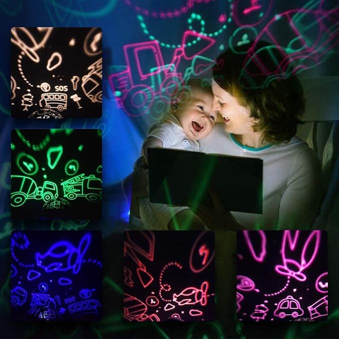 DQMOON Dinosaur Night Light for Kids, Projector with 8 Colors, 360 Rotation, Safe Materials, Ideal Birthday Gift