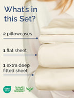 Extra Deep Twin XL Sheet Set - 4 Piece Breathable and Cooling Sheets - Hotel Luxury Bed Sheets Set - Easy Fit - Soft, Wrinkle Free and Comfy Sheets Set - Off White Sheet Set with Extra Deep Pockets