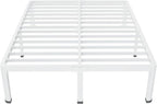 MAF 14 Inch California King Metal Platform Bed Frame White with Round Corner Legs, 3000 LBS Heavy Duty Steel Slats Support, Noise Free, No Box Spring Needed, Easy Assembly