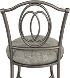 Hillsdale Emerson Metal Vanity Stool, Silver, 51053A