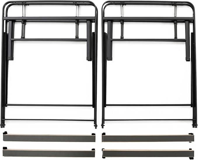 Best Price Mattress 14-inch Foldable Quickbase Metal Platform Bed Frame with Tool Free Easy Assembly, Wood Slats No Box Spring Needed, Black, Cal King