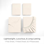 Mellanni California King Sheets Set - 4 PC Iconic Collection Bedding - Hotel Luxury, Extra Soft, Cooling Bed Sheets - Wrinkle, Fade, Stain Resistant (Cal King, Golden Ivory)