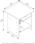 Furinno Dario End Table / Side Table / Night Stand / Bedside Table with Bin Drawer, 2-Pack, Dark Walnut